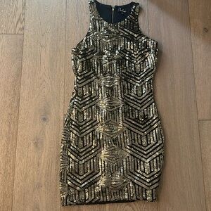 Lula’s women’s gold and black dress size medium